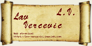 Lav Verčević vizit kartica